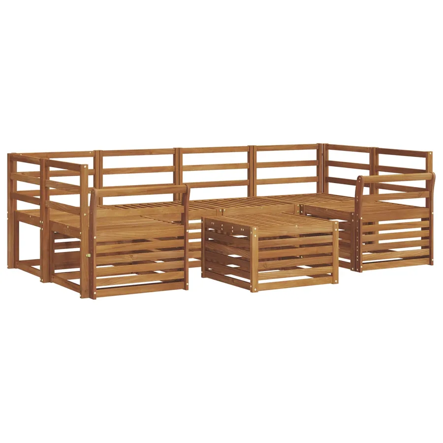 Ensemble de canapés d'extérieur 7 pcs Naturel - 2