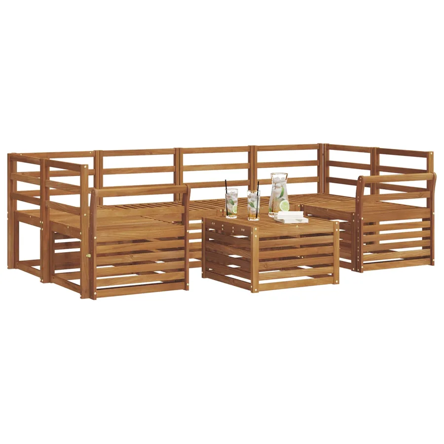 Ensemble de canapés d'extérieur 7 pcs Naturel - 3