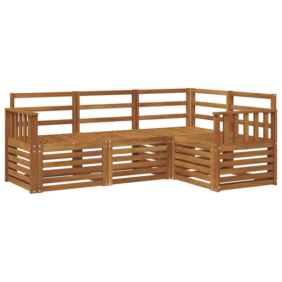Ensembles de canapés 4 pcs Naturel Bois d'Acacia Massif - 2