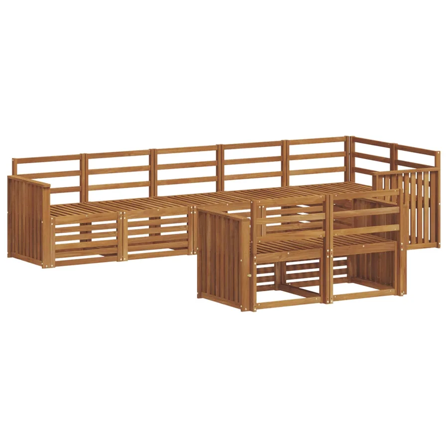 Ensembles de canapés 8 pcs Naturel Bois d'Acacia Massif - 2