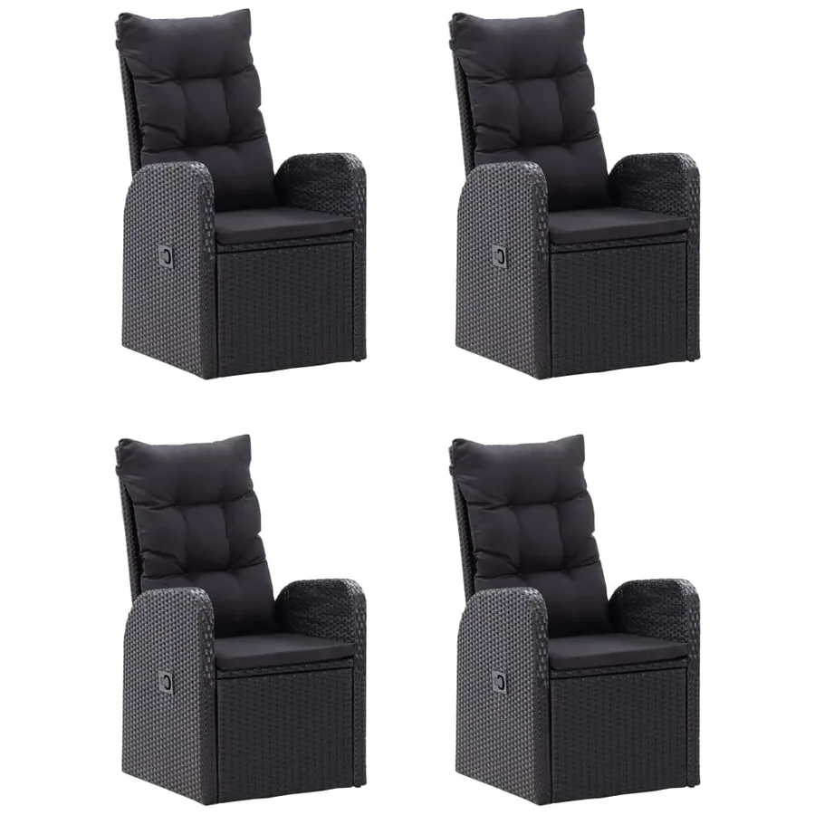 Ensemble à manger de jardin 5 pcs Noir - 2