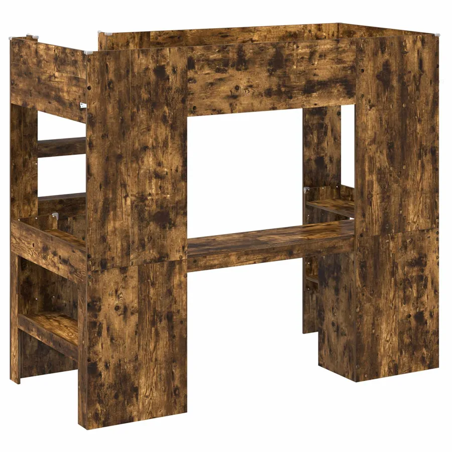 Cadre de lit superposé avec bureau Chêne fumé 80 x 200 cm - 7