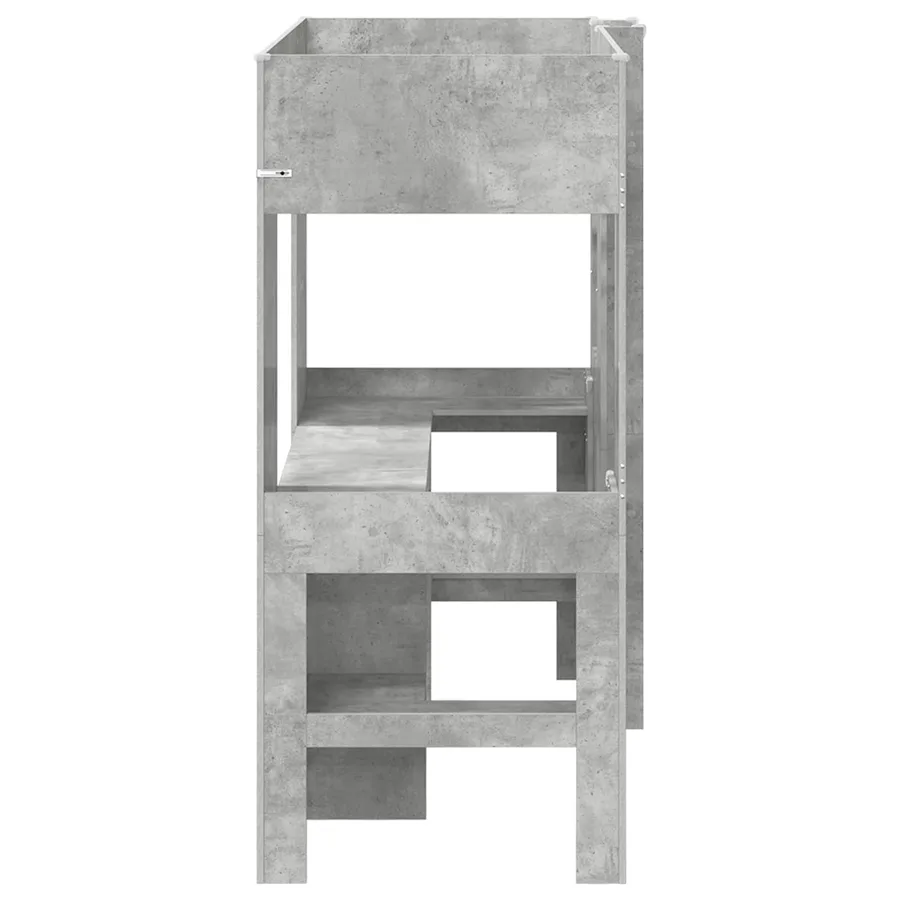 Cadre de lit superposé avec bureau Gris béton 75 x 190 cm - 6
