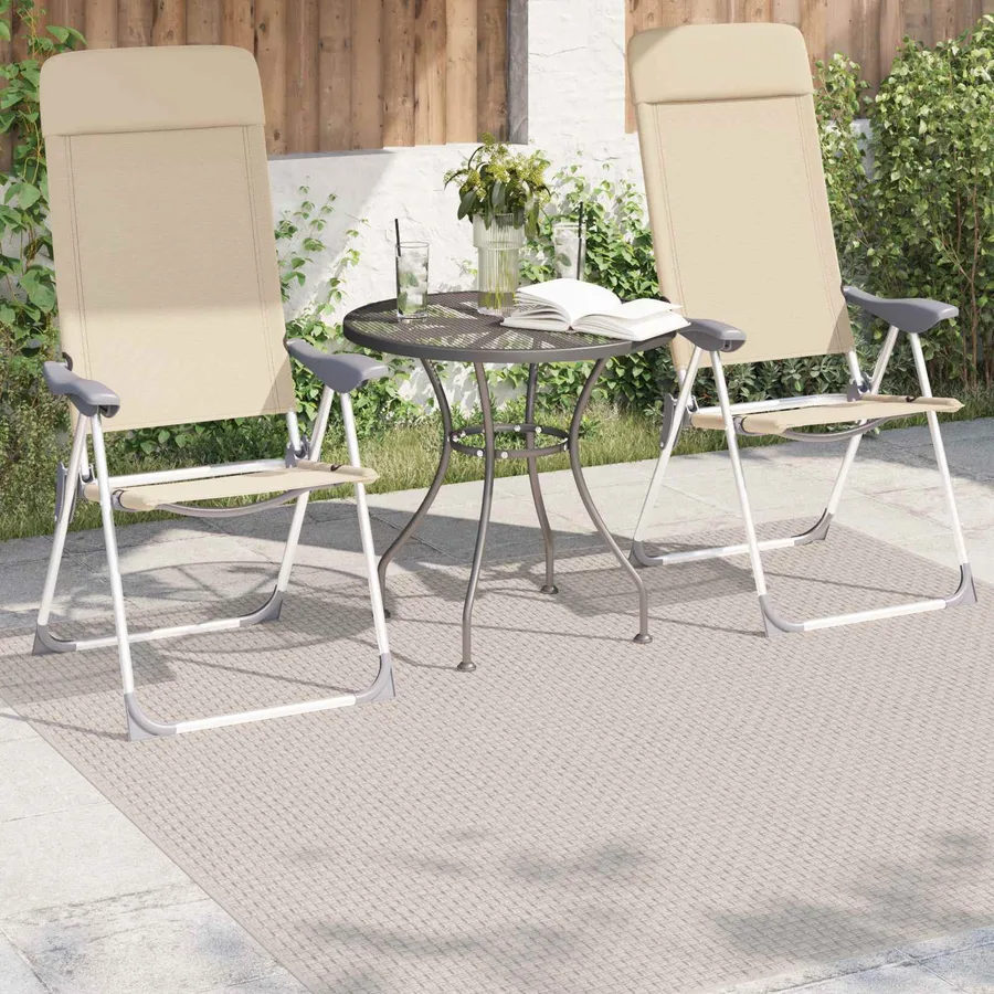 Tapis de surface Carré FARO Crème 200 x 200 cm Polyester - 3