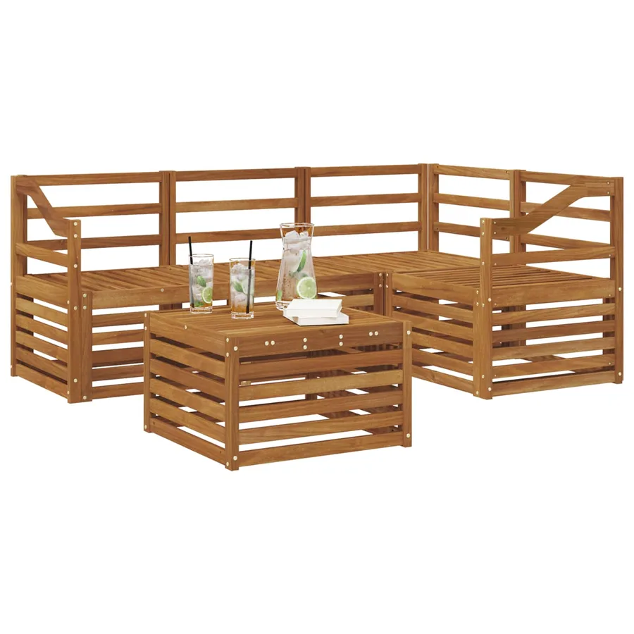 Ensemble de canapés d'extérieur 5 pcs Naturel - 3