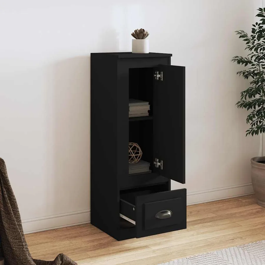 Highboard black 36x35.5x103.5 cm engineered wood - 3