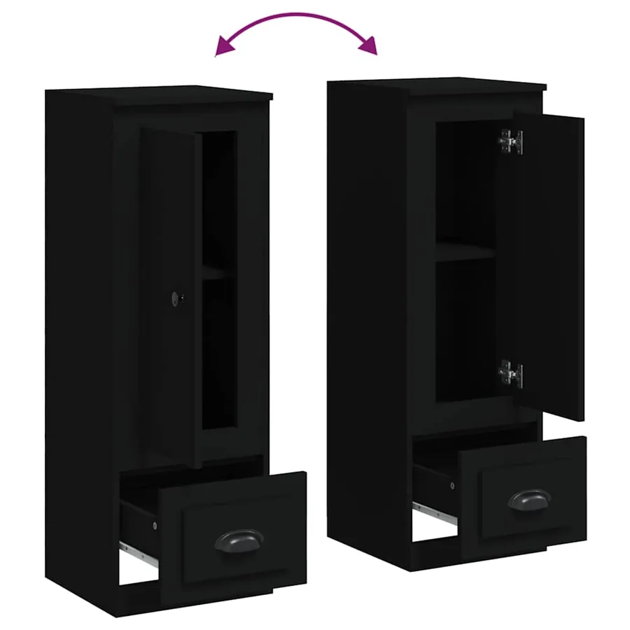 Highboard black 36x35.5x103.5 cm engineered wood - 8