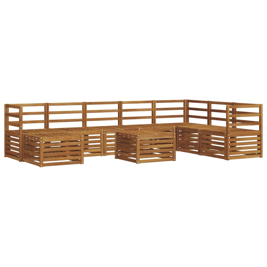 Ensemble de canapés d'extérieur 9 pcs Naturel - 2