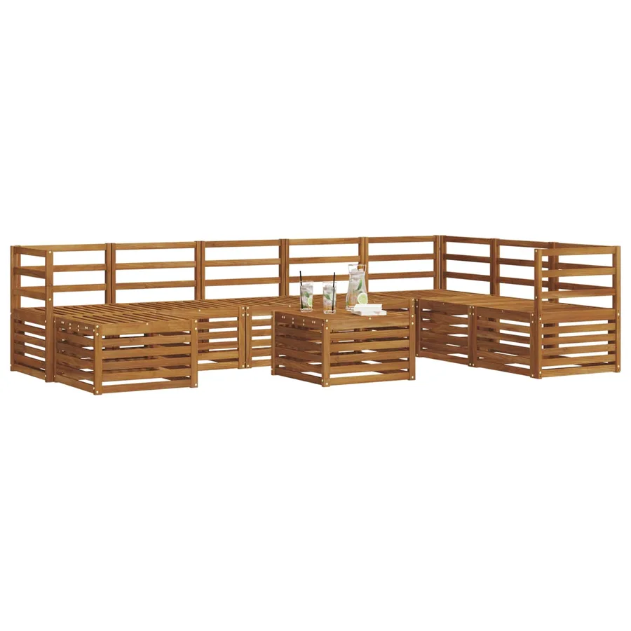 Ensemble de canapés d'extérieur 9 pcs Naturel - 3