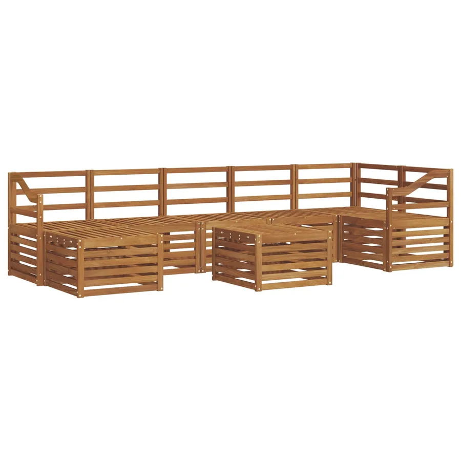 Ensemble de canapés d'extérieur 8 pcs Naturel - 2