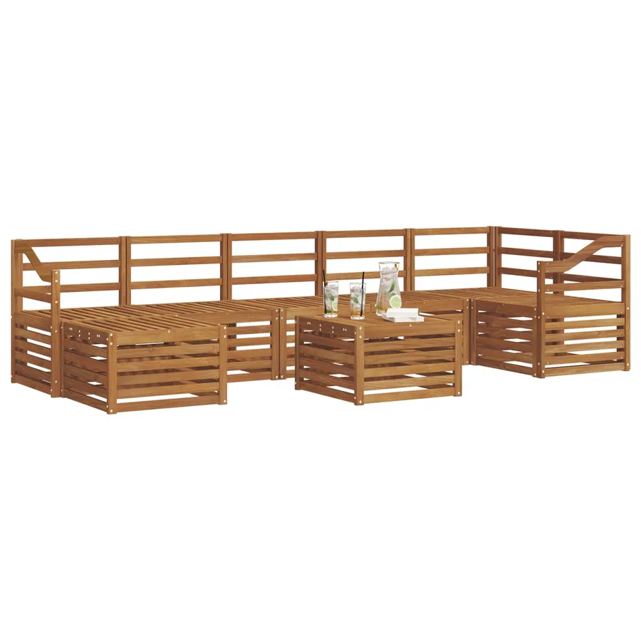 Ensemble de canapés d'extérieur 8 pcs Naturel - 3