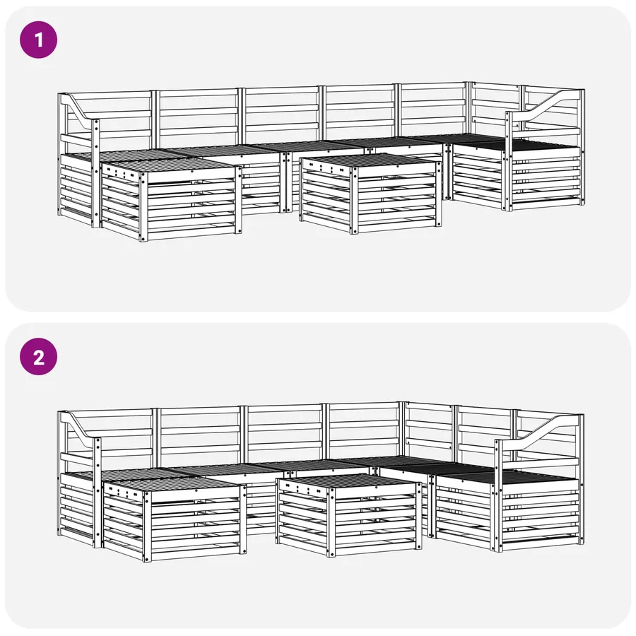 Ensemble de canapés d'extérieur 8 pcs Naturel - 8