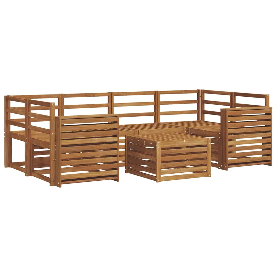 Ensemble de canapés d'extérieur 7 pcs Naturel - 2