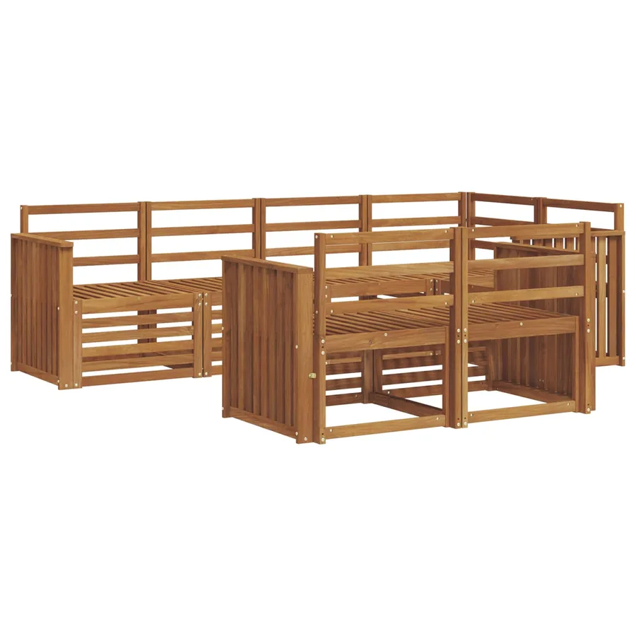 Ensemble de canapé d'angle 7 pcs Naturel - 2