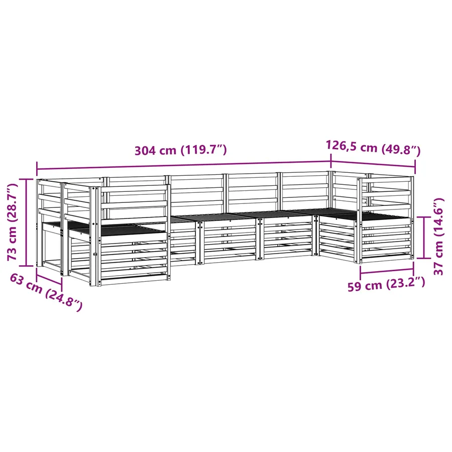 Ensemble de canapé d'angle 7 pcs Naturel - 7