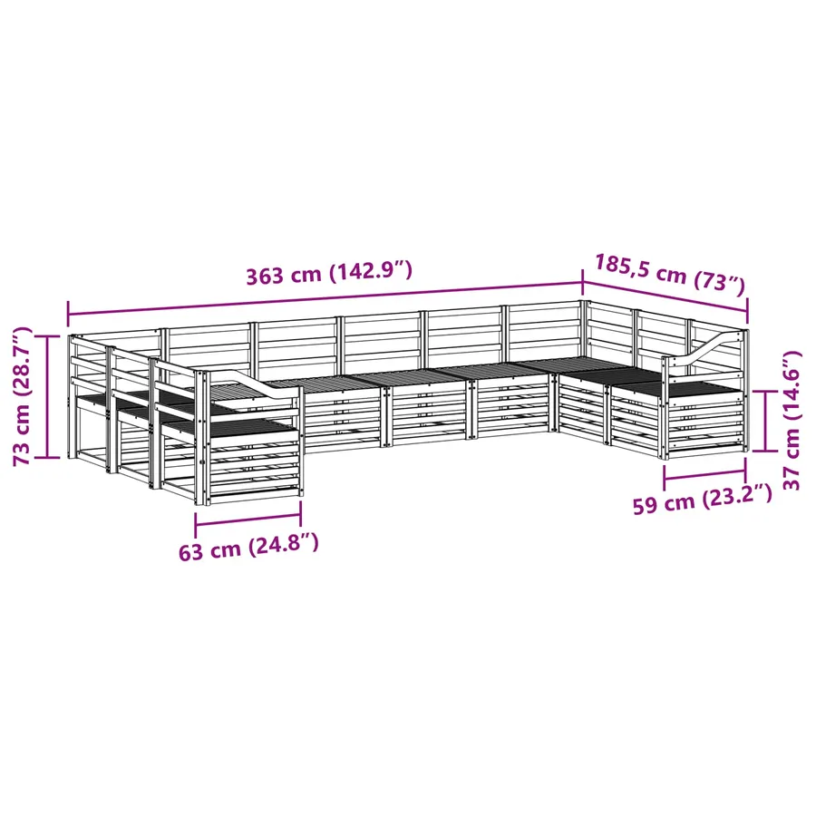 Ensemble de canapé d'angle 10 pcs Naturel - 8