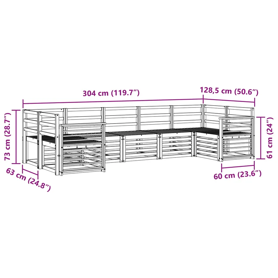 Ensemble de canapé d'angle 7 pcs Naturel - 8