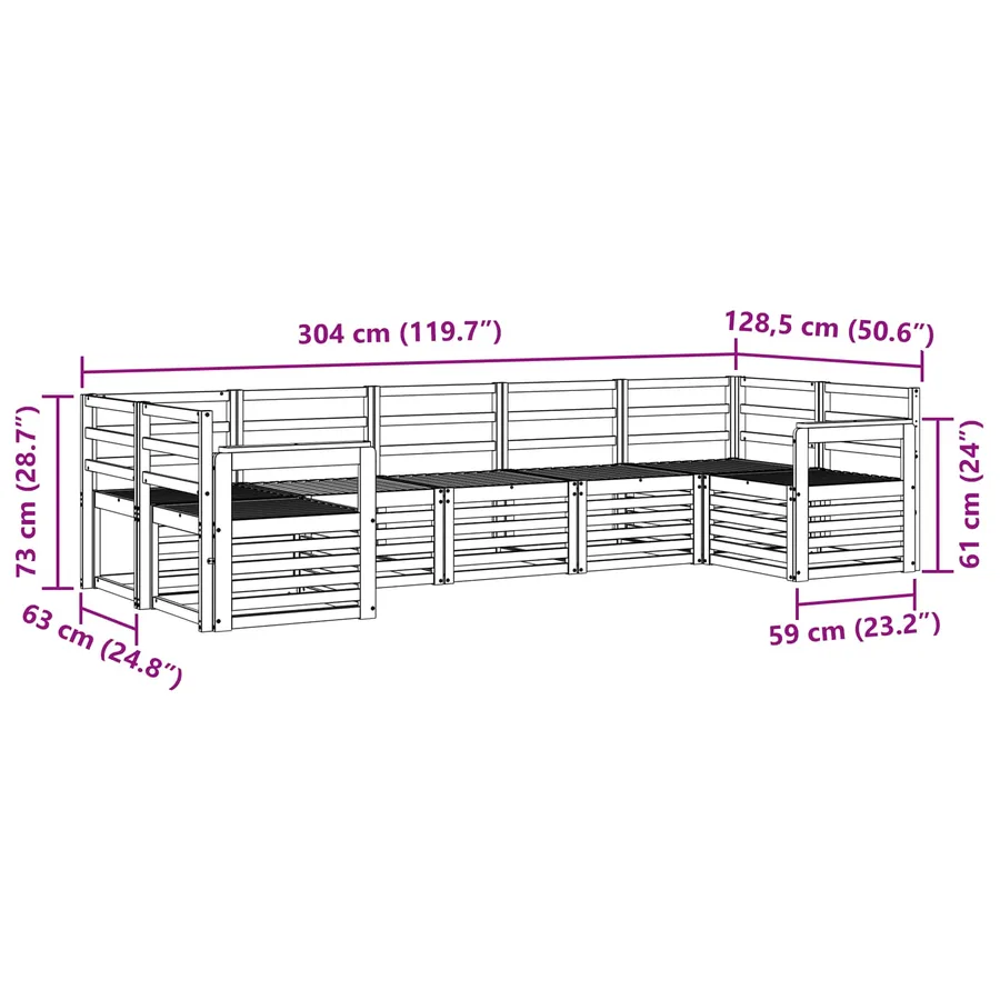 Ensemble de canapé d'angle 7 pcs Naturel - 8