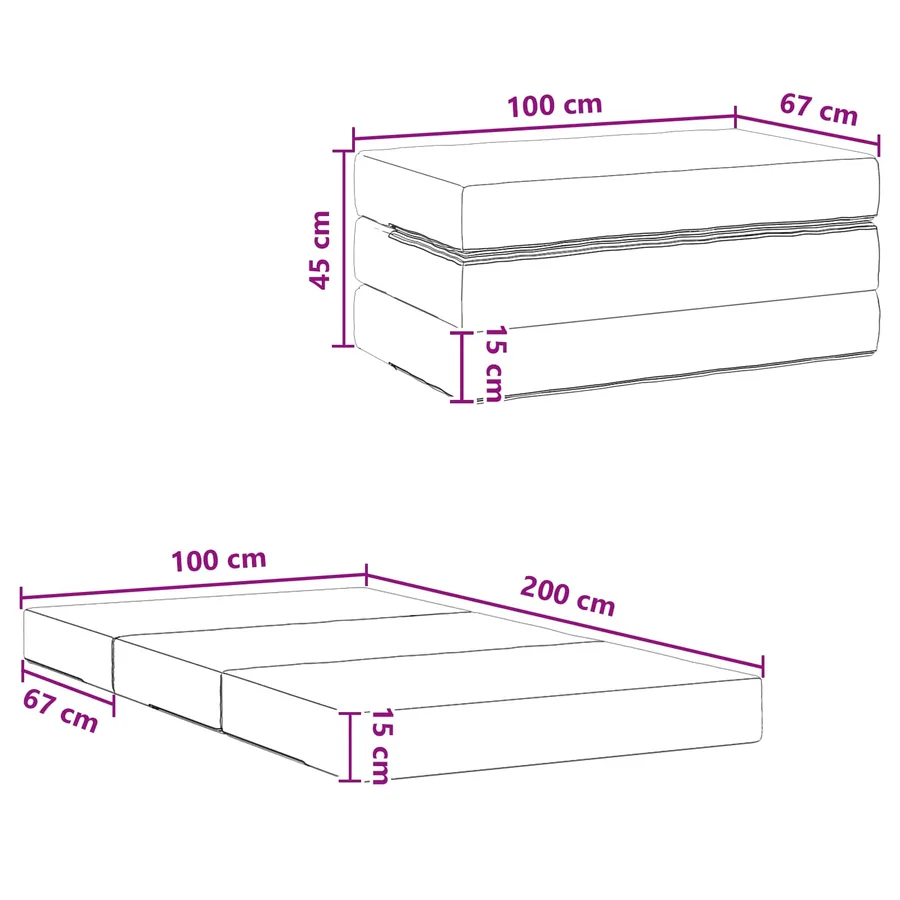Canapé-lit pliable 100 x 67 x 45 cm Rose - 10