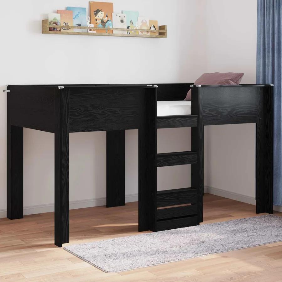 Lit Superposé pour Enfants Chêne noir 100 x 200 cm