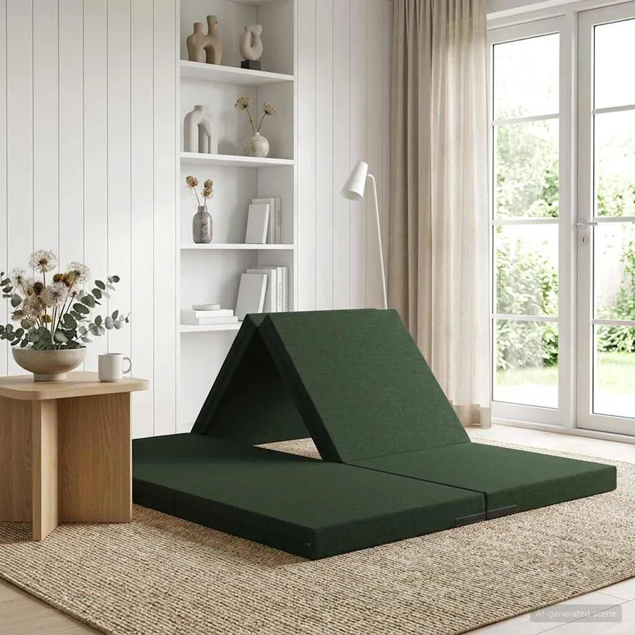 Canapé-lit pliable 140 x 67 x 45 cm Vert foncé