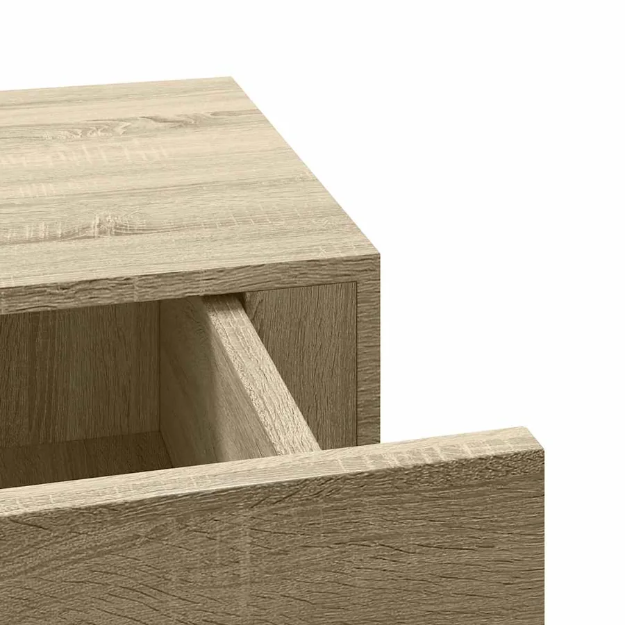 Étagère à tiroir murale chêne 40x23,5x10 cm MDF - 9