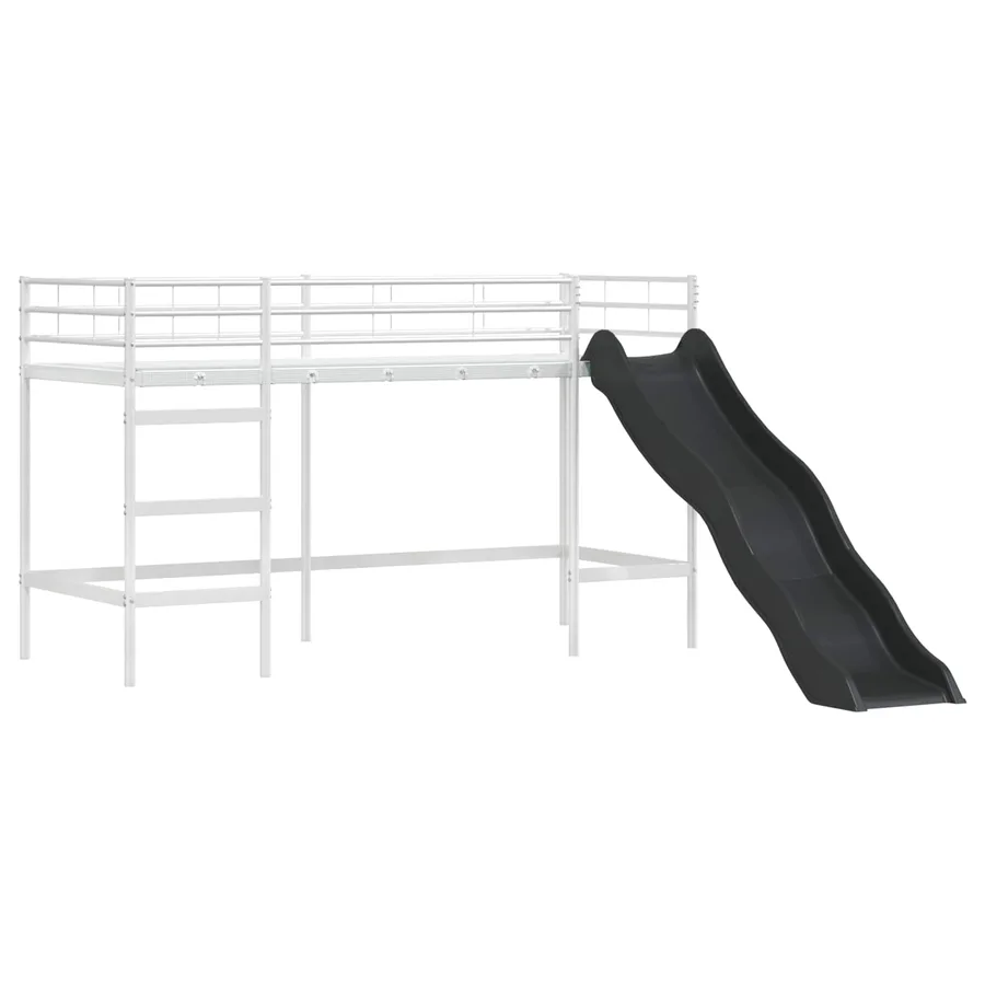 Lit mezzanine pour enfants Uni Blanc et bleu 100 x 190 cm métal - 5