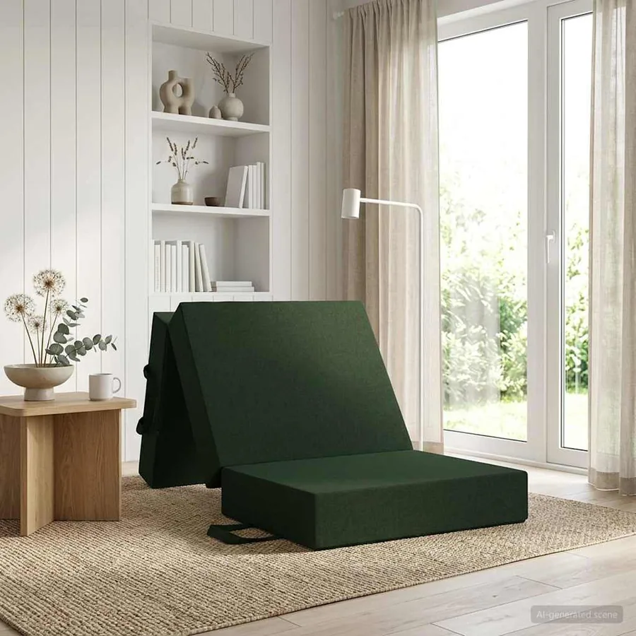Canapé-lit pliable 75 x 67 x 45 cm Vert foncé