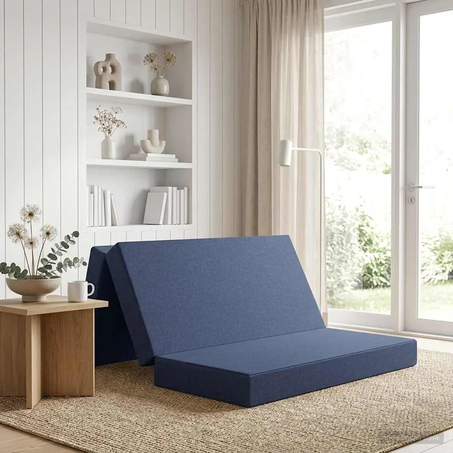 Canapé-lit pliable 140 x 67 x 45 cm Bleu