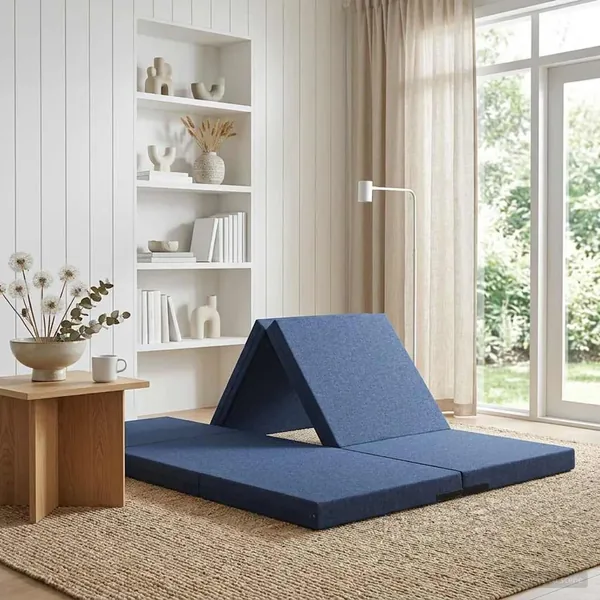 Canapé-lit pliable 140 x 67 x 45 cm Bleu