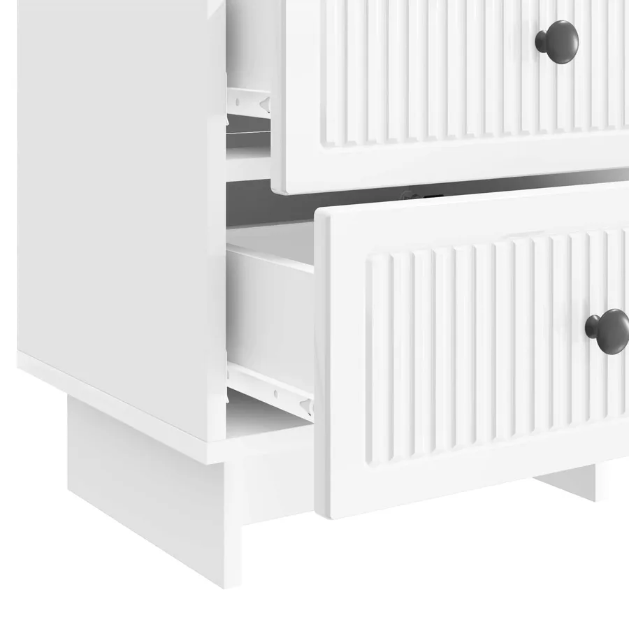 Cabinet de chevet 2 pcs Blanc brillant 43 x 34,5 x 47,5 cm - 11