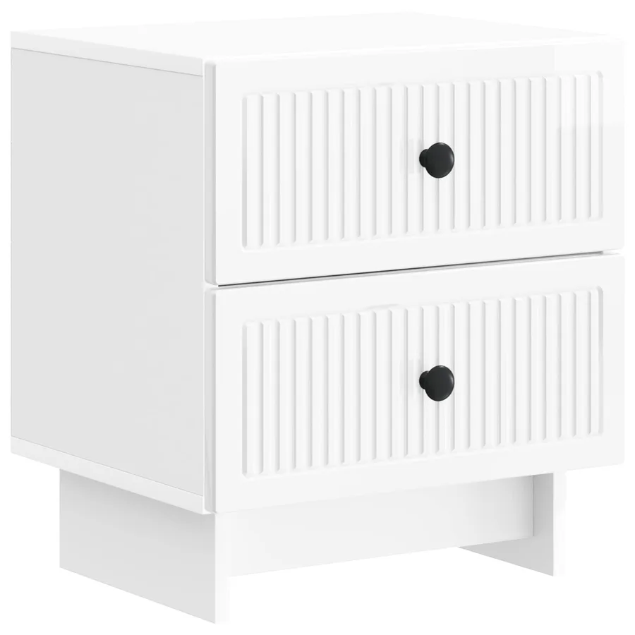 Cabinet de chevet 2 pcs Blanc brillant 43 x 34,5 x 47,5 cm - 5