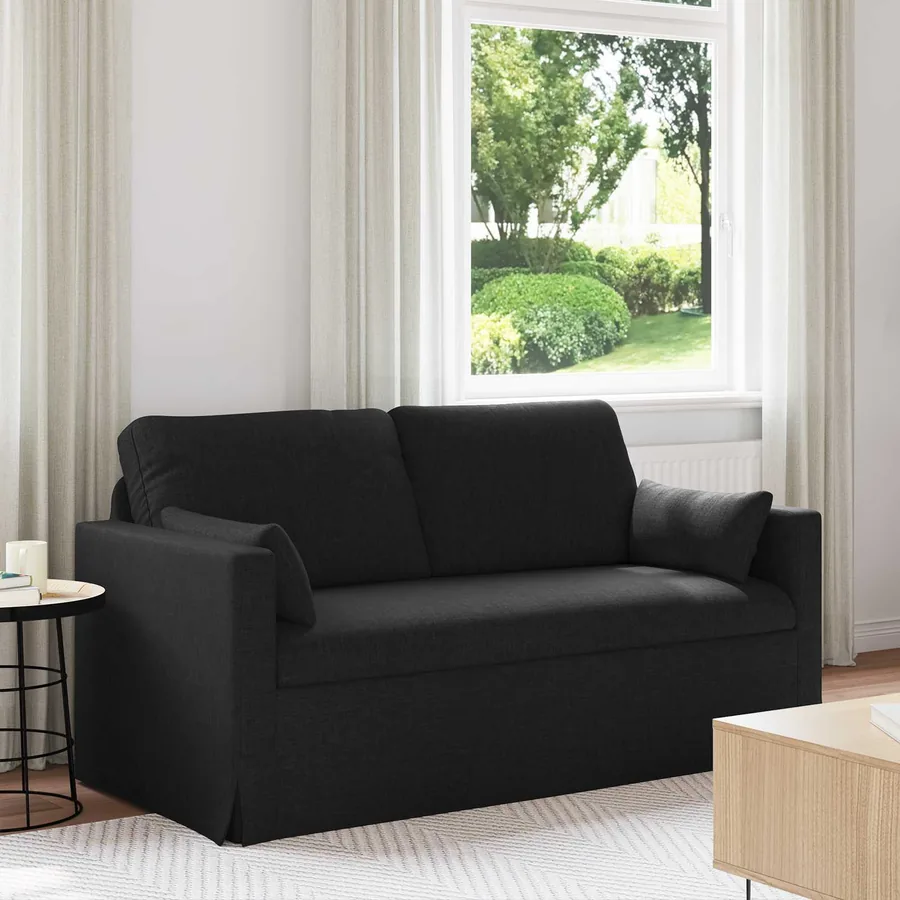 Canapé Noir 158 x 78 x 80 cm tissu