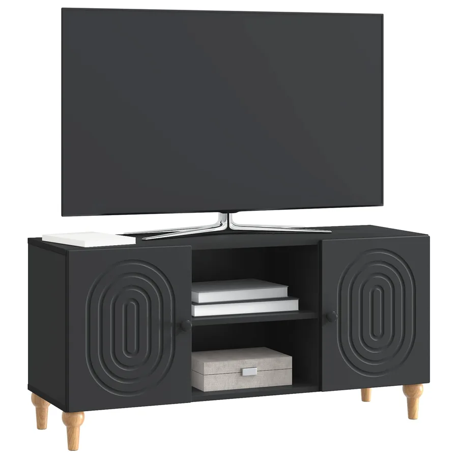 Meuble TV Noir 102 x 34,5 x 50 cm Bois d'ingénierie - 3