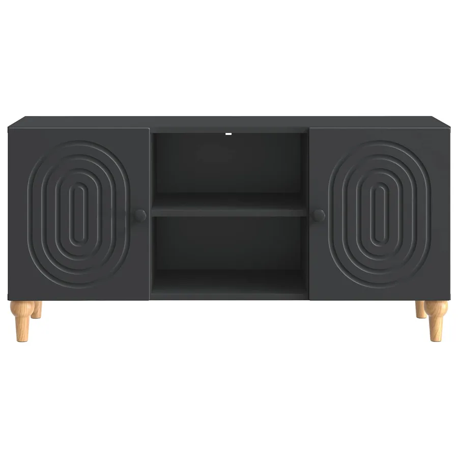 Meuble TV Noir 102 x 34,5 x 50 cm Bois d'ingénierie - 6