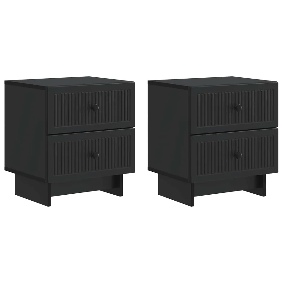 Cabinet de chevet avec tiroir 2 pcs Noir 43 x 34,5 x 47,5 cm - 2