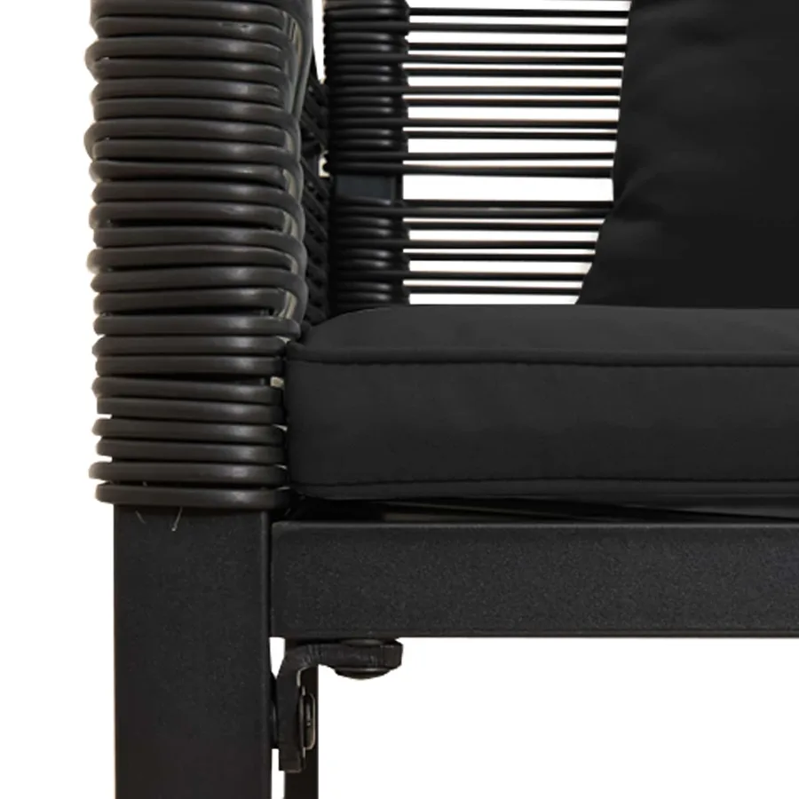Ensemble de meubles d'extérieur 4 pcs Noir polyrotin - 12