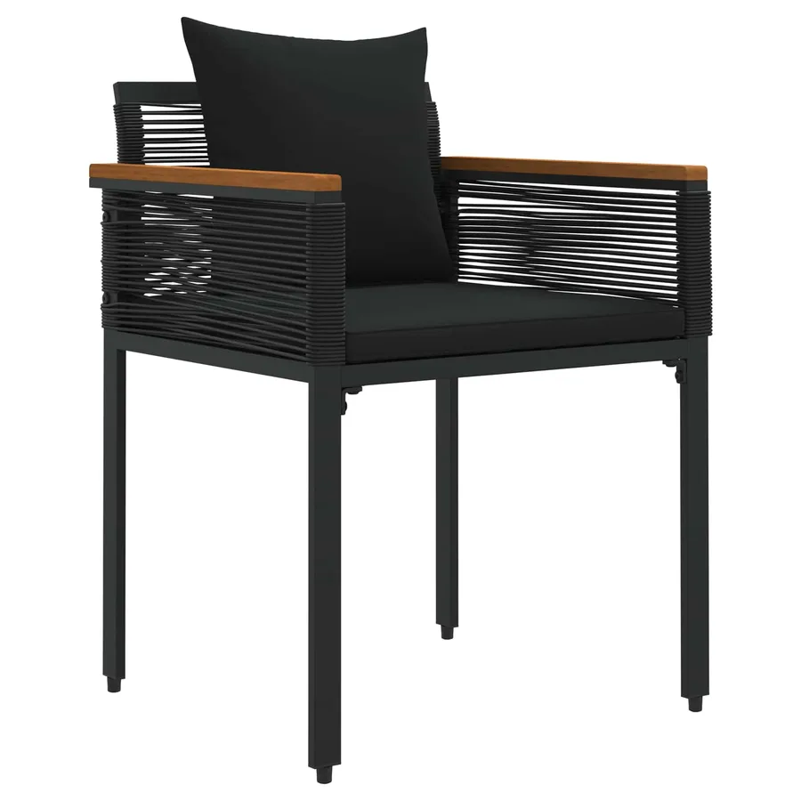 Ensemble de meubles d'extérieur 4 pcs Noir polyrotin - 6