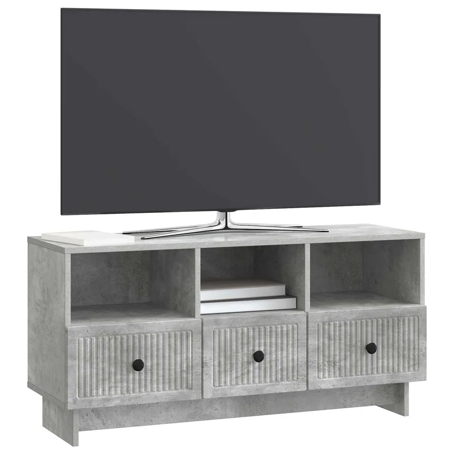 Meuble TV Gris béton 102 x 34,5 x 50 cm Bois d'ingénierie - 3
