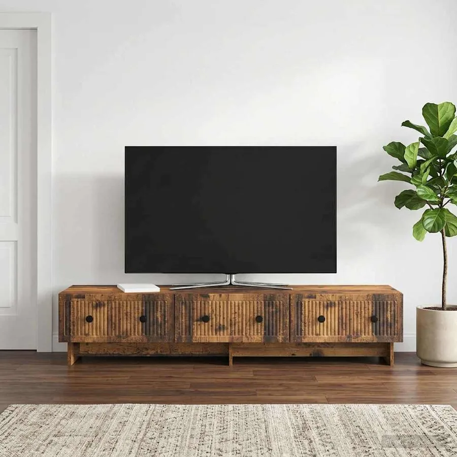 Meuble TV Bois ancien 147 x 34,5 x 30 cm Bois d'ingénierie - 4