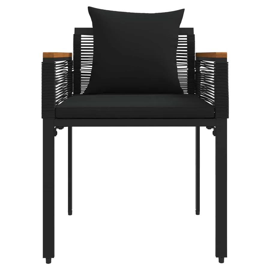 Ensemble de meubles d'extérieur avec coussin Noir polyrotin - 7
