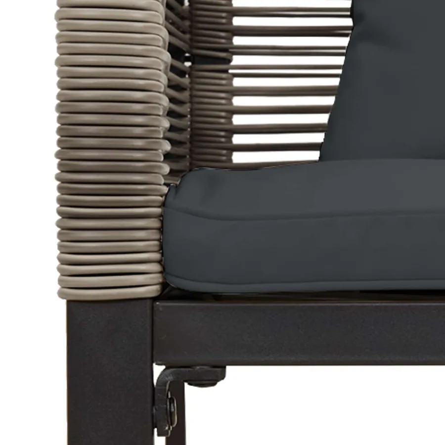 Ensemble de meubles d'extérieur Gris et Gris foncé polyrotin - 8