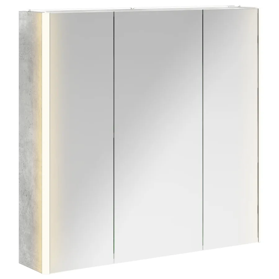 Armoire Miroir de Salle de Bain Gris béton 73.5 x 15.5 x 70 cm - 2