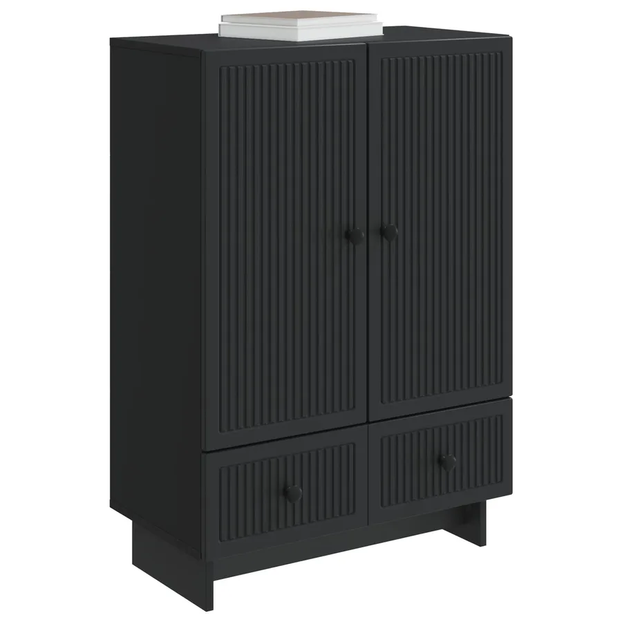 Buffet Noir 66 x 34,5 x 95 cm Bois d’ingénierie - 3