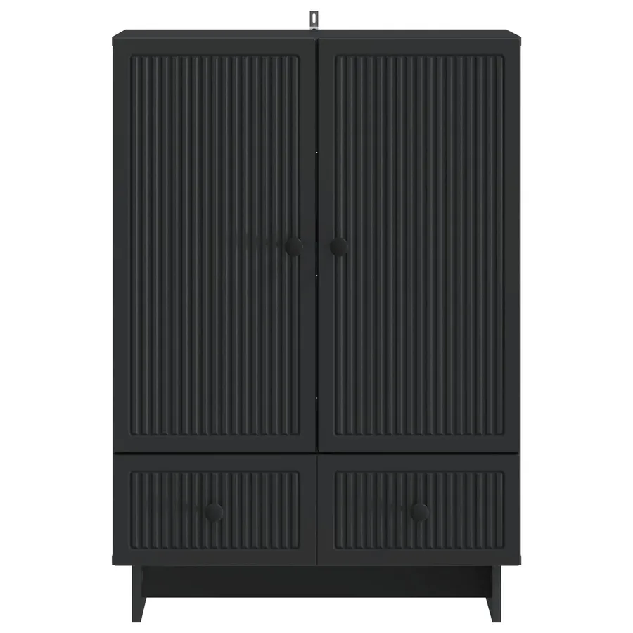 Buffet Noir 66 x 34,5 x 95 cm Bois d’ingénierie - 6