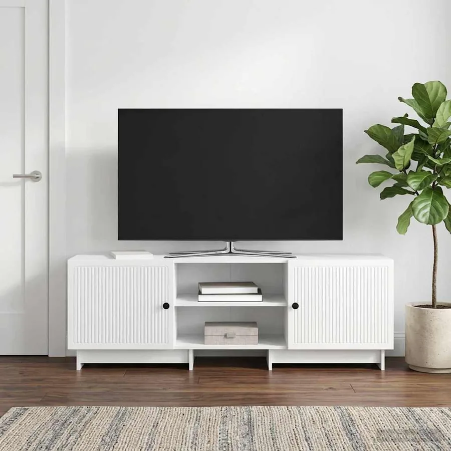 Meuble TV Blanc 150 x 31 x 50 cm Bois d’ingénierie