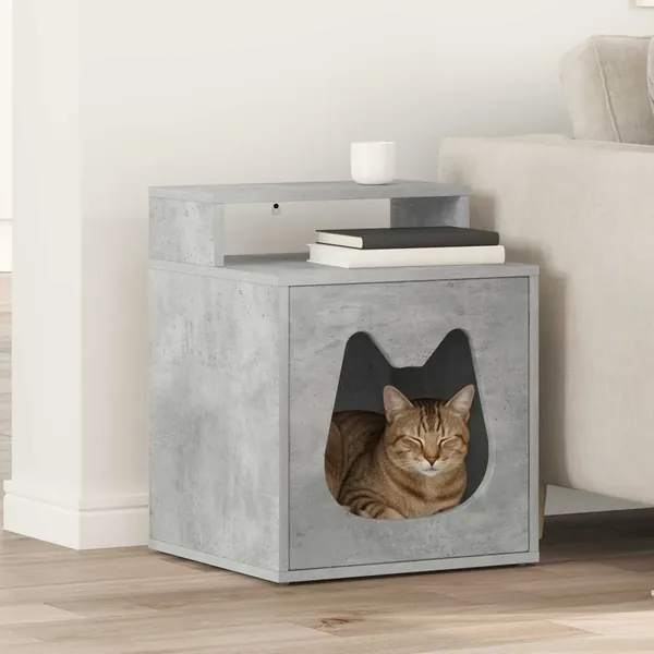 Maison pour chat Béton 42,5 x 40 x 53,5 cm Bois d'ingénierie