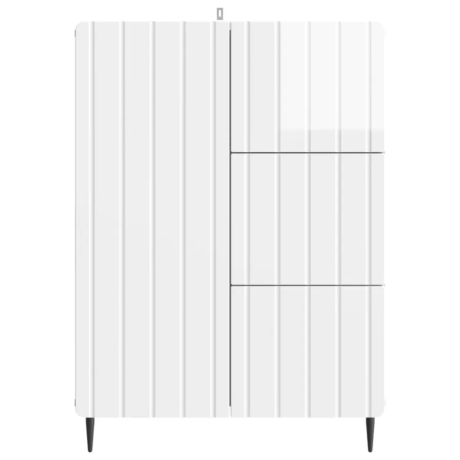 Buffet Blanc brillant 66 x 34,5 x 91,5 cm Bois d'ingénierie - 6