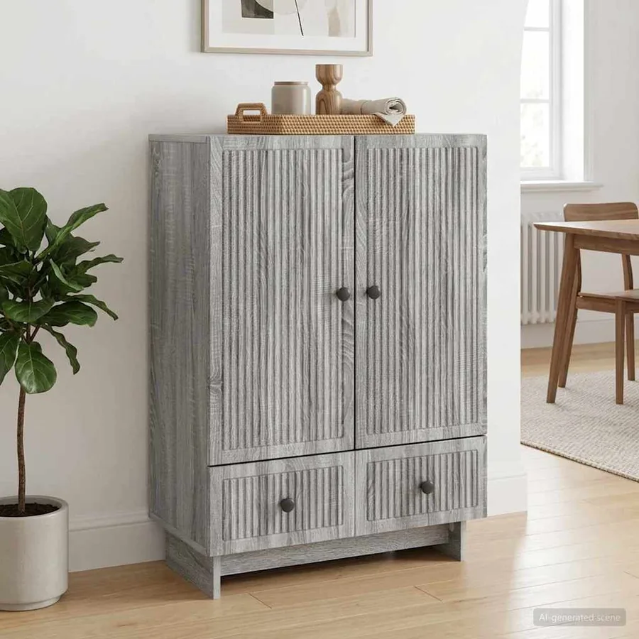 Buffet Gris Sonoma 66 x 34,5 x 95 cm Bois d’ingénierie - 4