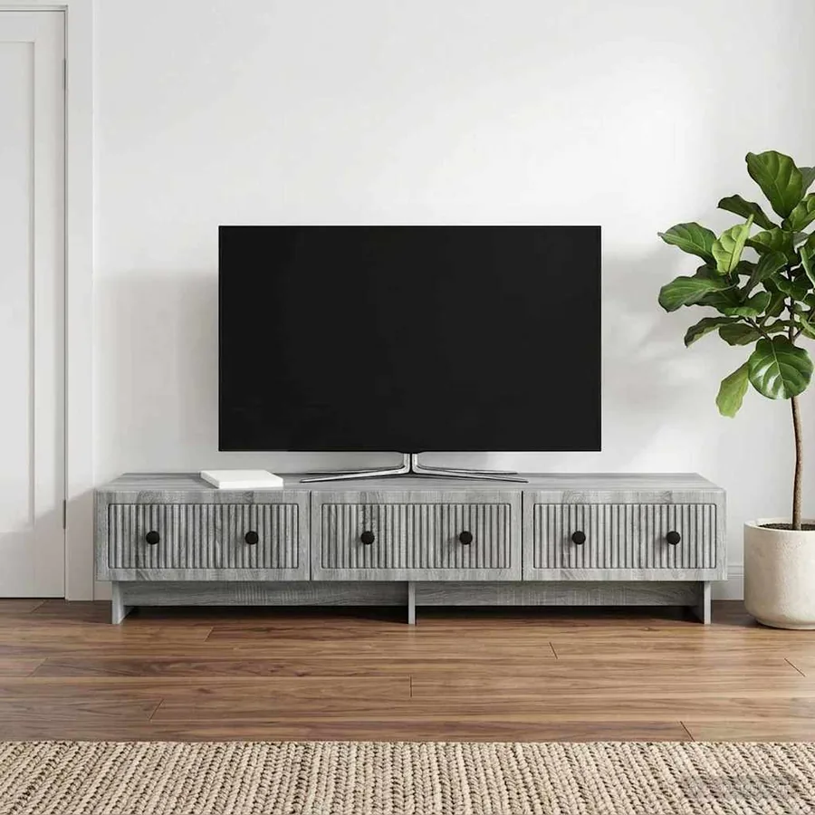 Meuble TV Sonoma gris 147 x 34,5 x 30 cm Bois d'ingénierie